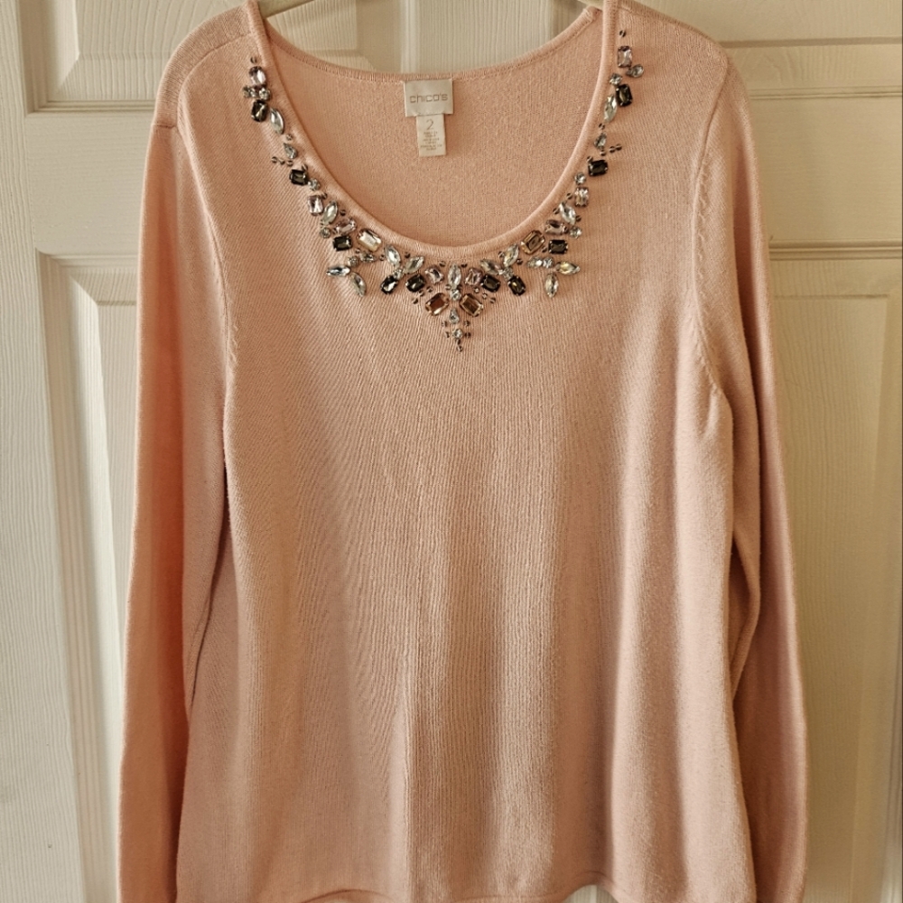 Ladies Chico's Pink Elegant Sweater